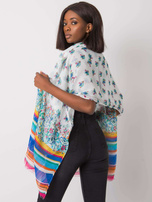 Biała chusta z wiskozy we wzory