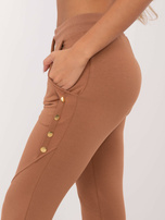 Hurt Jasnobrązowe dresowe spodnie ze ściągaczami