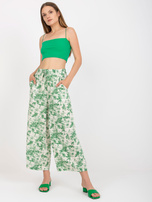 Jasnobeżowe lekkie spodnie z materiału we wzory SUBLEVEL 