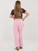 Różowe dresowe spodnie z wysokim stanem 