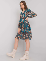 Morska sukienka z falbaną Burano