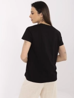 Černé tričko s kulatým výstřihem BASIC FEEL GOOD.