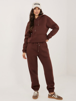 Czekoladowy dwuczęściowy komplet z bluzą z kapturem