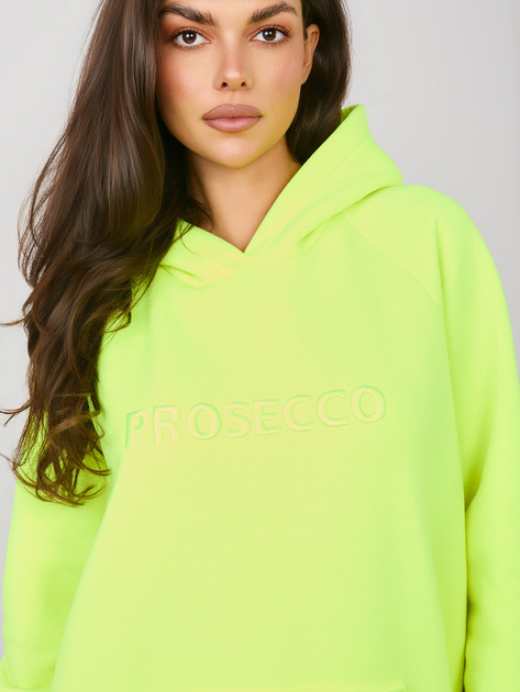 Fluo żółta ocieplana bluza oversize z kapturem RUE PARIS