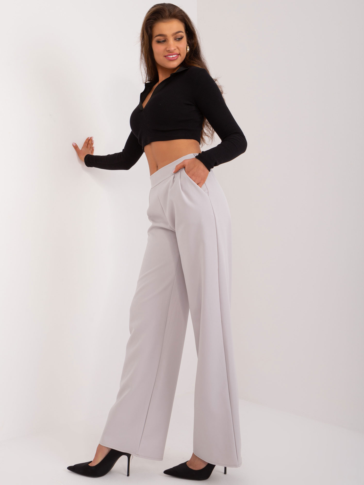 Hurt hellgraue Stoffhose von Anzug RUE PARIS.