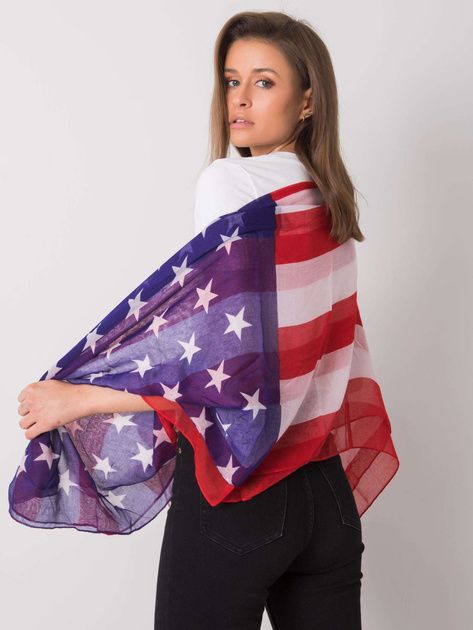 Biało-czerwona chusta z printem