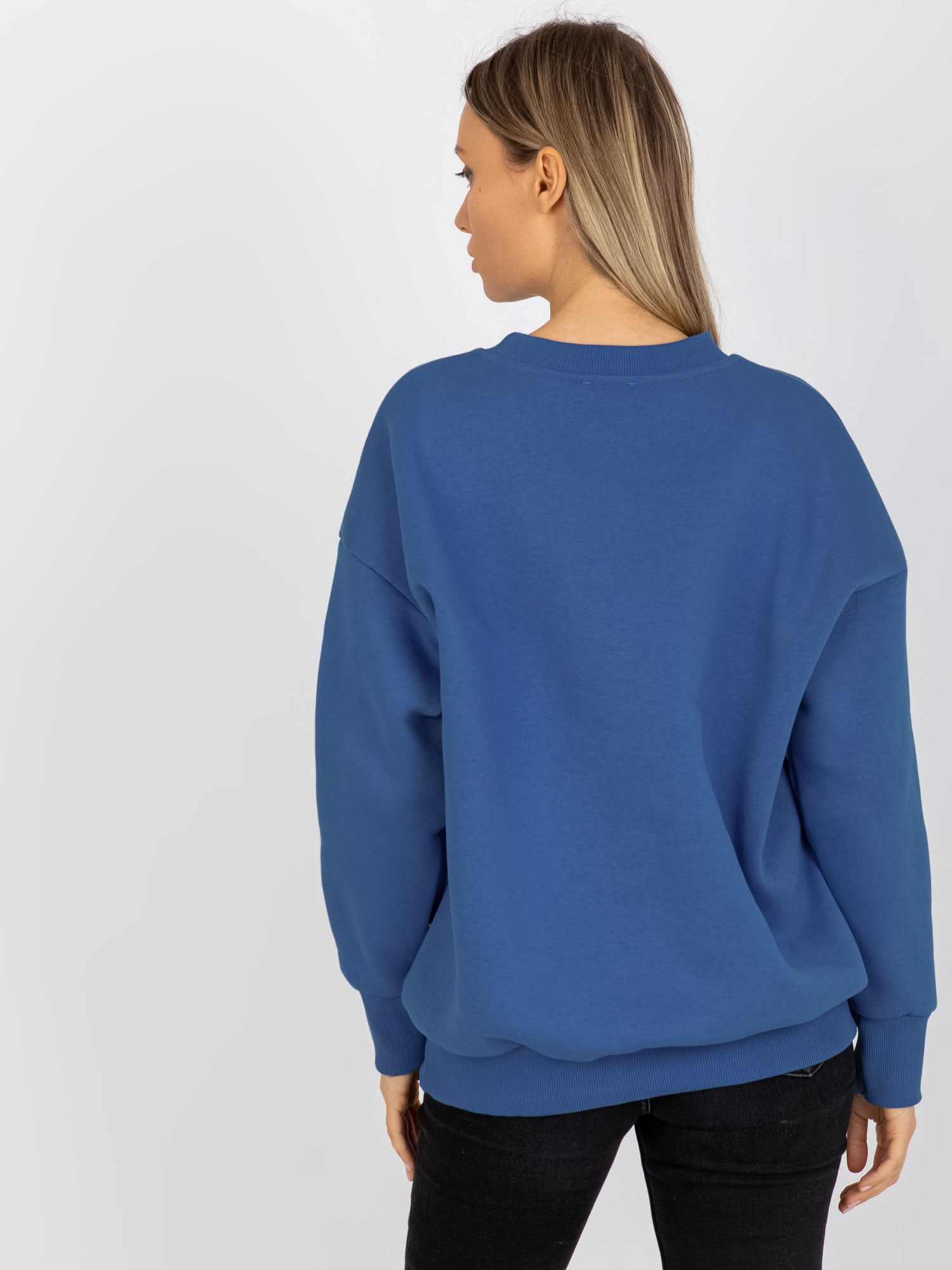 Ciemnoniebieska dresowa bluza basic oversize