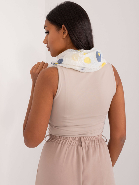 Hurtownia Ecru-żółty damski komin w grochy