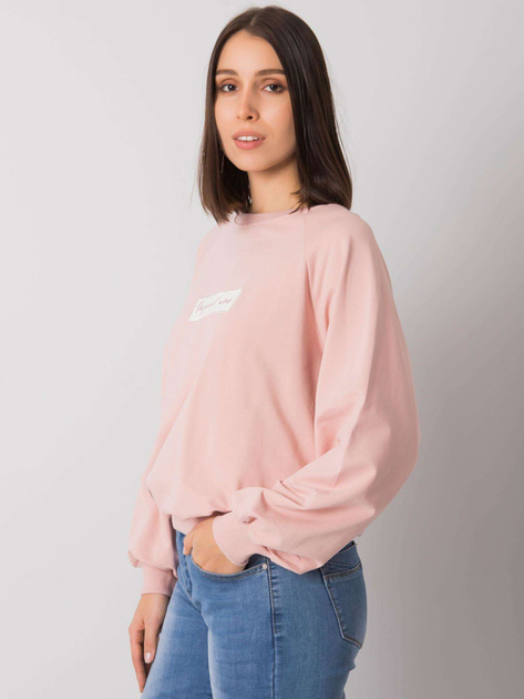 Brudnoróżowa bluza plus size bez kaptura Hariette