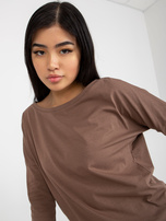 Hurt Brązowa codzienna bluzka basic z bawełny Fiona