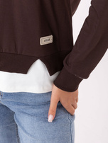 Czekoladowa bluza z okrągłym dekoltem