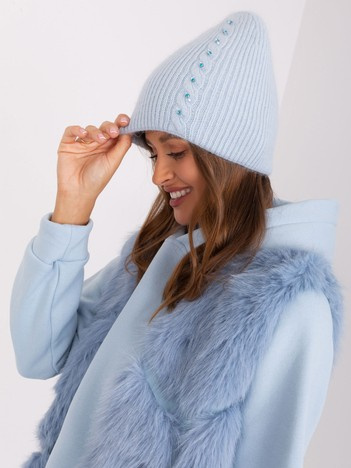 Wholesale light blue women's winter hat.