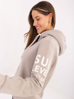 Beżowa bluza kangurka z kapturem SUBLEVEL 