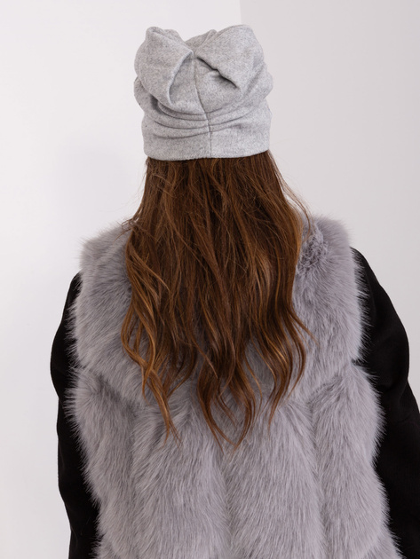 Hurtownia Szara czapka zimowa z dzianiny