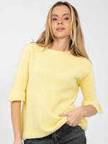 Jasnożółty damski sweter z domieszką alpaki