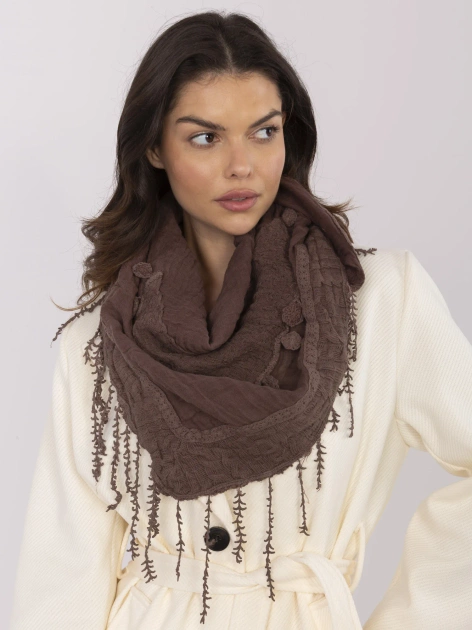 Brązowa trójkątna chusta z bawełny