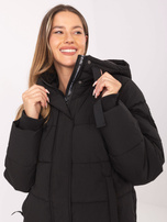 Czarna zimowa kurka z kapturem SUBLEVEL