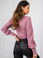 RUE PARIS Wrzosowa bluzka w prążek Lauren