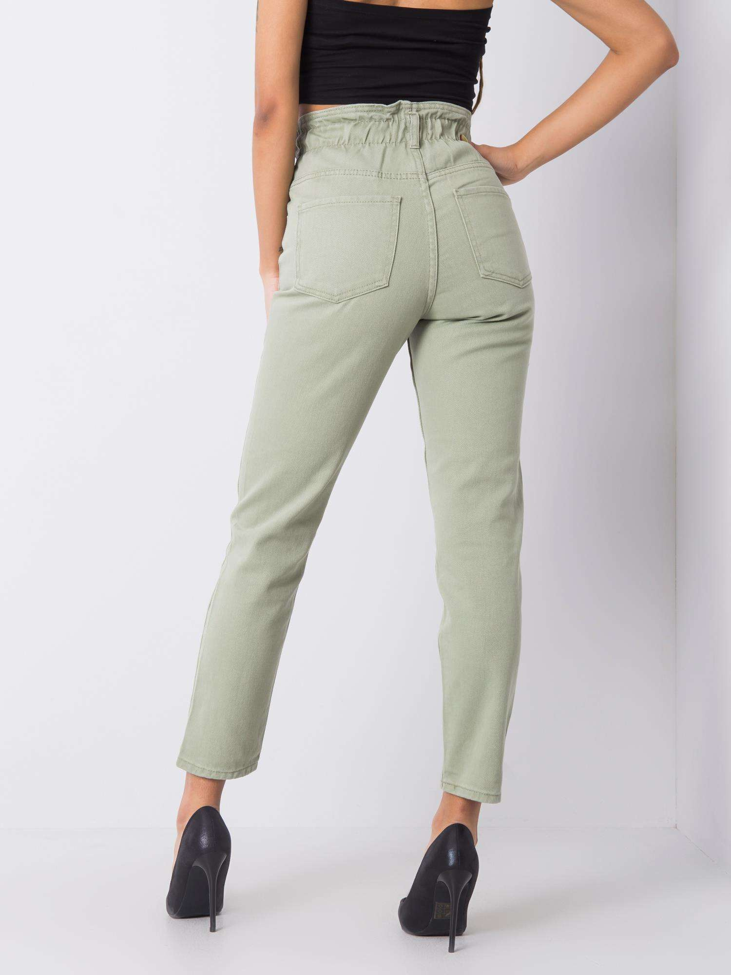 Khaki Jeans mit hoher Taille Beatrix RUE PARIS.