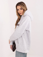 Jasnoszaro-brązowa bluza z ociepleniem RUE PARIS 