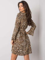 Beżowo-czarna sukienka w cętki Bexxley