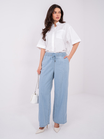 Jasnoniebieskie jeansy wide leg z przeszyciami SUBLEVEL