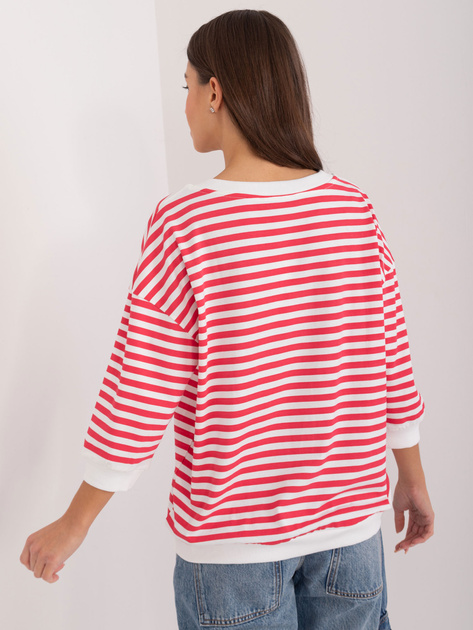 Hurt Czerwono-biała casualowa bluzka z rękawem 3/4