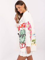 Hurt Kremowa marynarka z printem i zapięciem na guzik