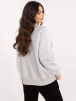 Hurt Jasnoszara damska bluza bez kaptura z haftem