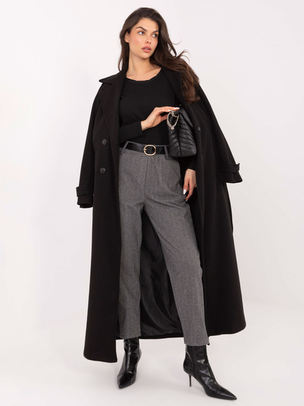 Ciemnoszare eleganckie spodnie z nogawką 7/8 RUE PARIS