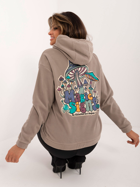 Hurt Ciemnobeżowa bluza kangurka z printem SUBLEVEL