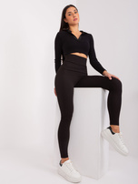 Hurt Schwarze Leggings mit hohem Bund RUE PARIS.