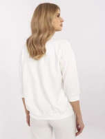 Ecru bluzka z wyhaftowanymi kokardkami