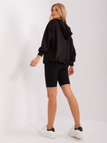 Hurt Czarny trzyczęściowy komplet casualowy z szeroką bluzą