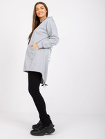 Szara melanżowa bluza damska z nadrukiem na plecach Sophie 