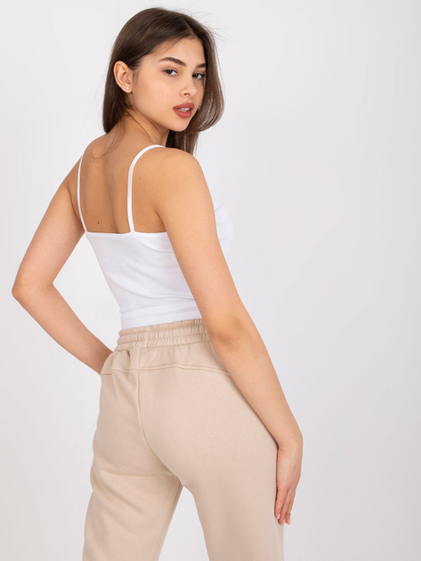 Biały krótki top prążkowany Alla OCH BELLA