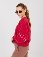 Czerwona krótka bluza z haftowanym napisem NATURAL SIDE