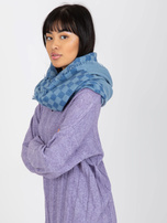 Hurtownia Niebieski damski komin zimowy z wełną 