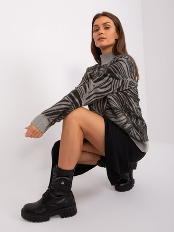 Hurt Khaki damski sweter z golfem o kroju oversize