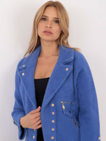 Hurt Ciemnoniebieska kurtka alpaka z suwakami