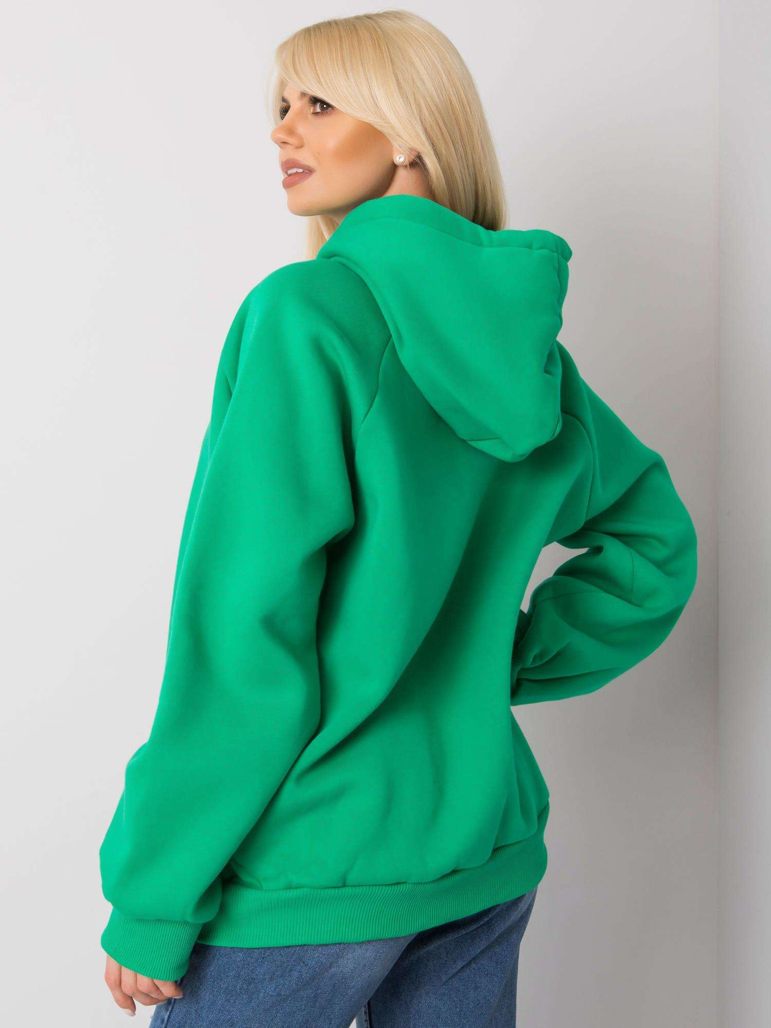 Zelená zateplená oversized mikina s kapucí Alice.