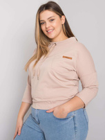 Jasnobeżowa bluza plus size bez kaptura Pasadena