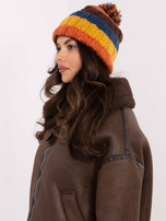 Hurt Pomarańczowo-żółta damska czapka z dzianiny