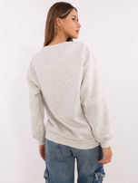 Hurt Jasnoszara melanżowa bluza bez kaptura z naszywką