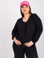 Czarna bluzka plus size z długim rękawem Hailey