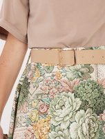 Zielona rozkloszowana spódnica z paskiem