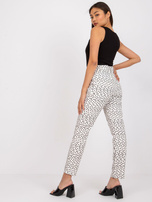 Ecru spodnie w groszki Kyoto