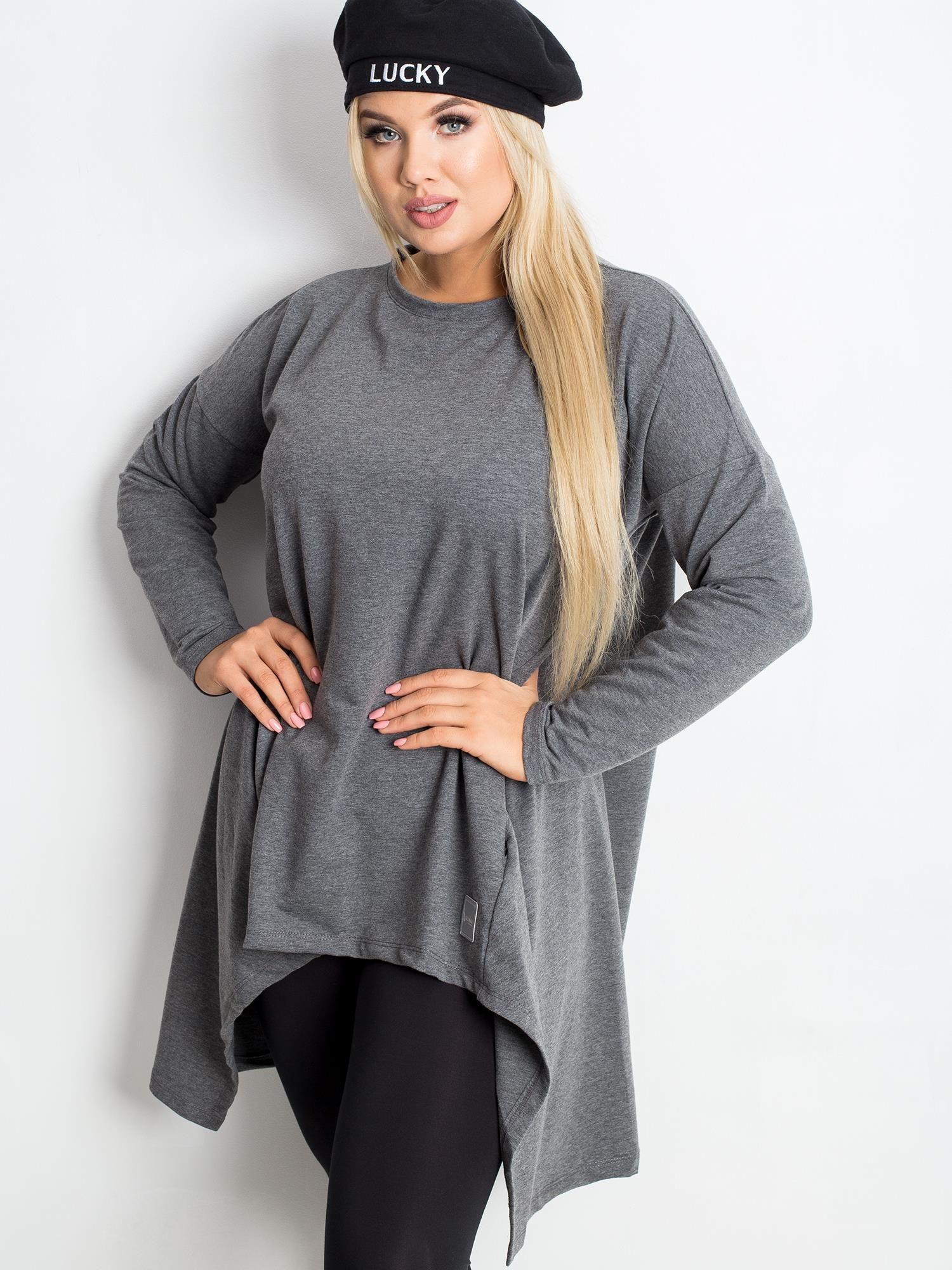 Ciemnoszara tunika plus size Andrea