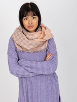 Hurtownia Jasnoróżowo-szary damski komin z wełną