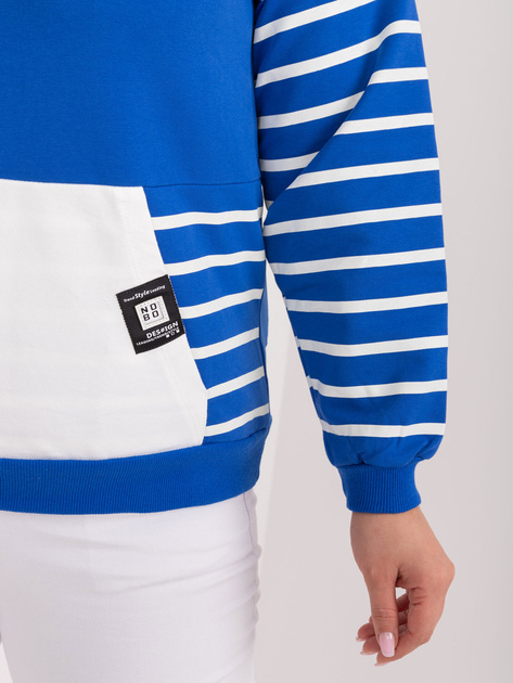 Hurt Kobaltowa damska bluza plus size w paski